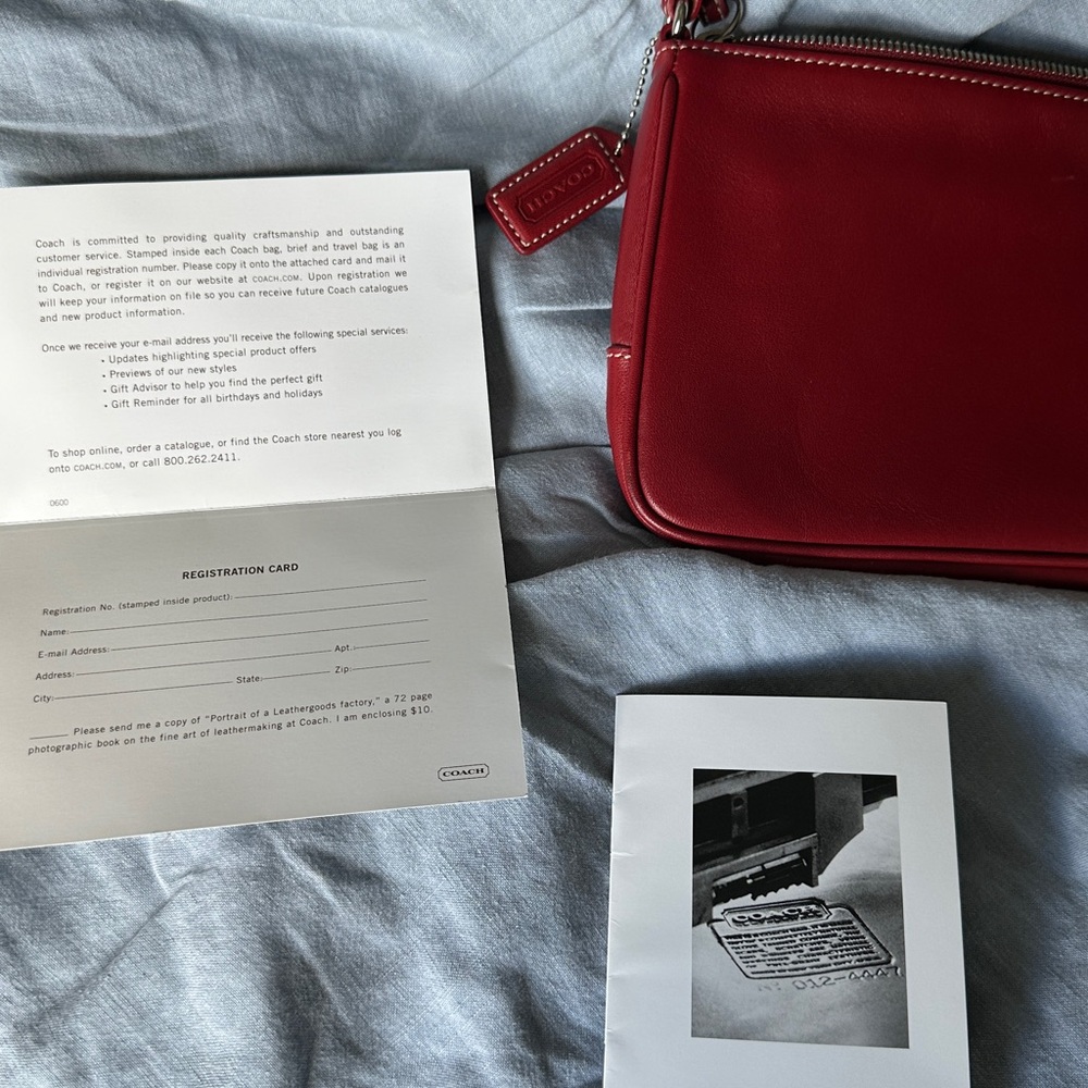 Coach Hampton Slim Demi Red Leather Crossbody Bag - Picture 6 of 14